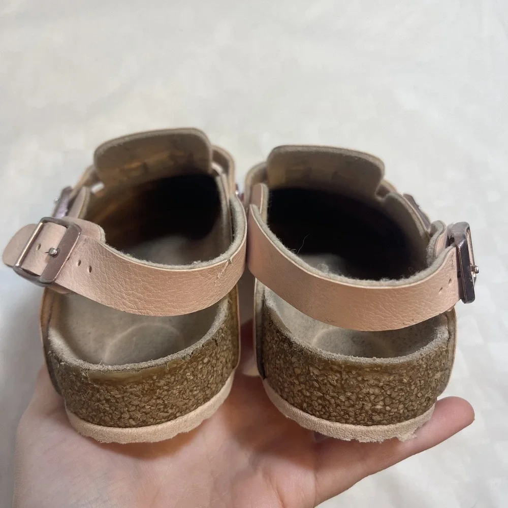 Birkenstock Kay Slingback Mules Birko-Flor Light Rose‎ Narrow A/B Kids 1 EU 32